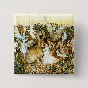 Feen und Kaninchen Button