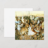 Feen und Kaninchen Einladung (Vorne/Hinten)