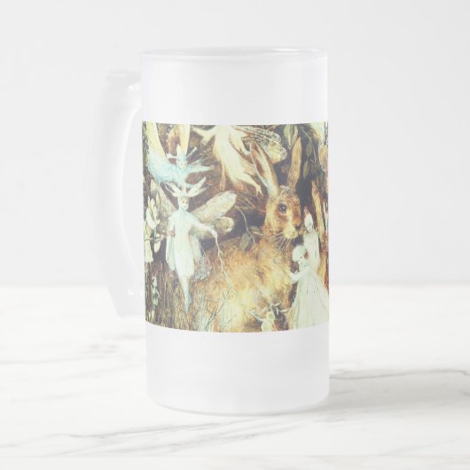 Feen und Kaninchen Mattglas Bierglas (Vorderseite Links)