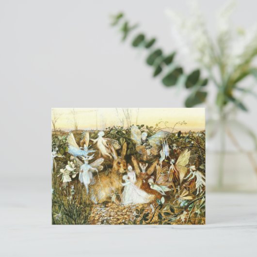 Feen und Kaninchen Postkarte (Stehend Vorderseite)