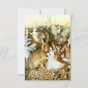 Feen und Kaninchen RSVP Karte