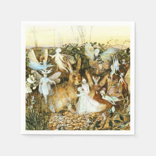 Feen und Kaninchen Serviette (Vorderseite)