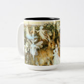 Feen und Kaninchen Zweifarbige Tasse (Vorderseite Links)