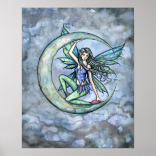 Feen- und Mond-Fantasie-Kunstposter Poster