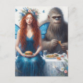 Feen- und Sasquatch-Picknick Postkarte (Vorderseite)