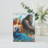 Feen- und Sasquatch-Picknick Postkarte (Stehend Vorderseite)