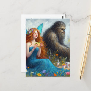 Feen- und Sasquatch-Picknick Postkarte