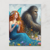 Feen- und Sasquatch-Picknick Postkarte (Vorderseite)