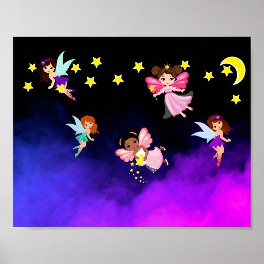 Feen und Sterne Poster (Vorne)
