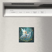 Feen- und Weißhirsch-Märchenwald Magnet (In Situ (Geschirrspüler))