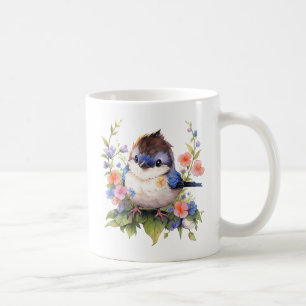 Feen-Vogel-Blumen-Aquarell-Clipart-73610 Kaffeetasse