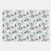 Feen-Waldtiere Blau Geschenkpapier Set (Vorderseite 2)
