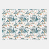 Feen-Waldtiere Blau Geschenkpapier Set (Vorderseite)