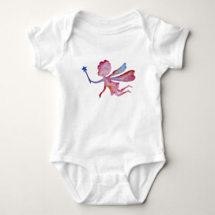 Feen-Wasserfarben-Zeichnung Jersey-Body Baby Strampler