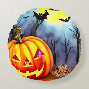 Feen wie Halloween auch Rundes Kissen