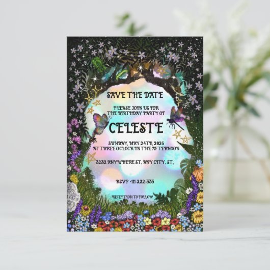 Feen-Wunderwald der Magie Save The Date (Stehend Vorderseite)