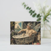 Feenältester Mann in der Badewanne Postkarte (Stehend Vorderseite)