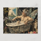 Feenältester Mann in der Badewanne Postkarte (Vorderseite)