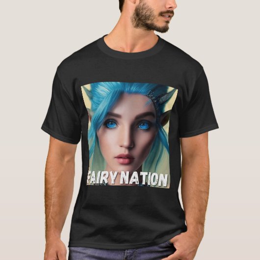 Feenblauhaar-Elfe Fay Pixie Elfen T-Shirt (Vorderseite)