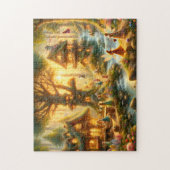 Feendorf Magischer Feenheime Wasserfall Puzzle (Vertikal)