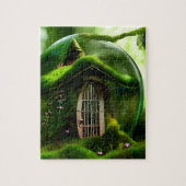 Feenenhaus in einer Glaswand im Mossy-Wald Puzzle (Vertikal)