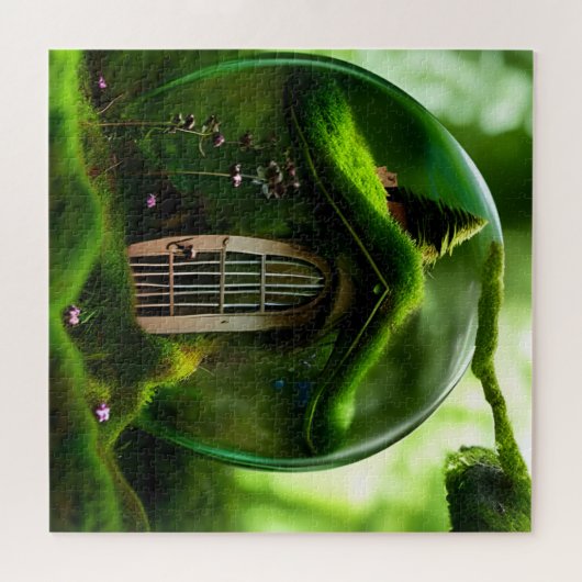 Feenenhaus in einer Glaswand im Mossy-Wald Puzzle (Horizontal)