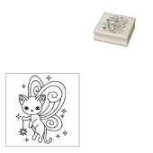 Feenflügel-Kätzchen Pixie Katze Gummistempel (Stempel)