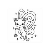 Feenflügel-Kätzchen Pixie Katze Gummistempel (Prägung)