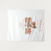 Feengarten 7. Geburtstag Süße Blumenkulisse Wandteppich (Vorderseite (Horizontal))