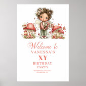 Feengarten 7. Geburtstag Süßes Blumiges Willkommen Poster (Vorne)
