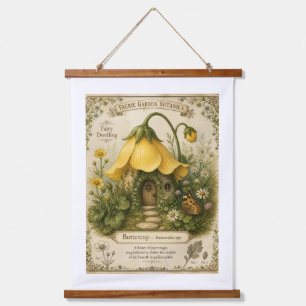 Feengarten Botanica Butterblumen Feenwohnung Wandteppich Mit Holzrahmen