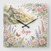 Feengarten-Fantasie-Personalisierte Wanduhr (Vorderseite)