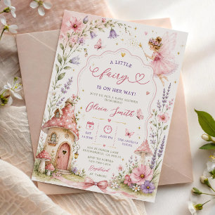Feengarten Florale Mädchen Babyparty Einladung