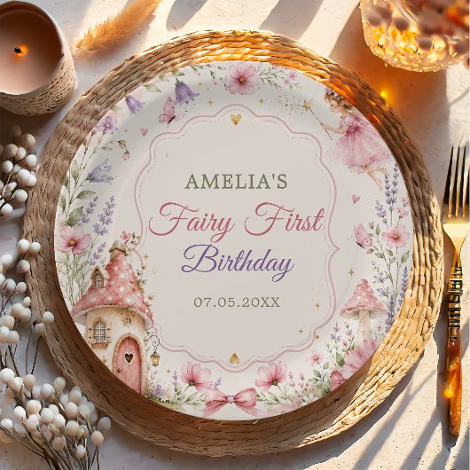 Feengarten Florale Mädchen Geburtstag Pappteller