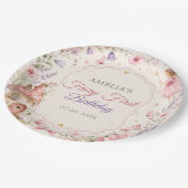 Feengarten Florale Mädchen Geburtstag Pappteller (Schrägansicht)