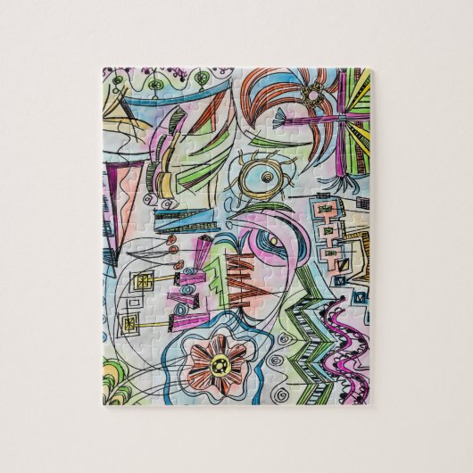 Feengarten - Handgemalte abstrakte Aquarellkunst Puzzle (Vertikal)