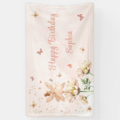 Feengarten-Mädchen-Geburtstagsfeier Banner (Vertikal)