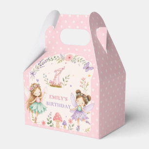 Feengarten zum ersten Geburtstag eines rosa Mädche Geschenkschachtel