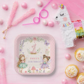 Feengarten zum ersten Geburtstag eines rosa Mädche Pappteller (Party)