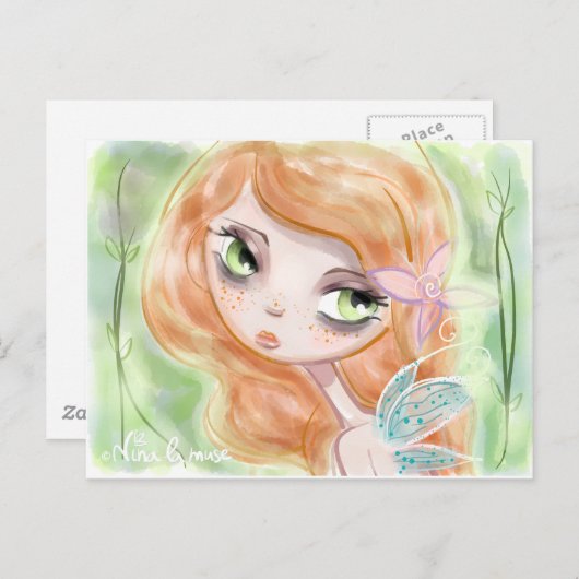 FEENHAFTE CARTOON-Postkarte Postkarte (Vorne/Hinten)