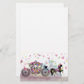 Feenhafte Geschichten-Pferd und Wagen mit Blumen Briefpapier (Vorne/Hinten)