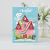 Feenhafte Geschichten-Schloss-Prinzessin Birthday Einladung (Stehend Vorderseite)