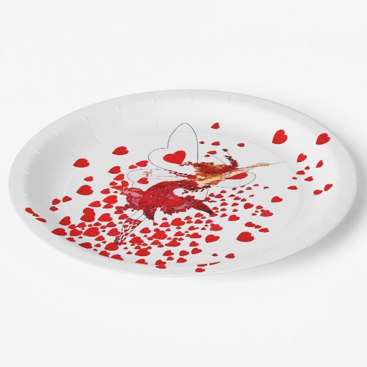 Feenhafte Königin des Herz-PapierTellers Pappteller (Schrägansicht)