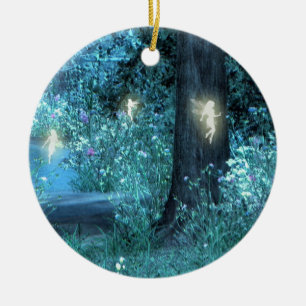 Feenhafte magische Weihnachtsverzierung Keramikornament