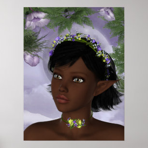 Feenhafte mit Blumenphantasie KRW Poster