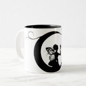 Feenhafte Mond-Kaffee-Tasse Zweifarbige Tasse (Vorderseite Links)