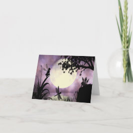 Feenhafte moonlit Teichanmerkungskarte Karte