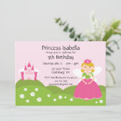Feenhafte Prinzessin Birthday Einladung (Stehend Vorderseite)