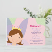 Feenhafte Prinzessin Party Invite Einladung (Stehend Vorderseite)