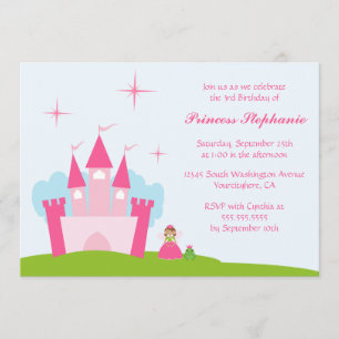 Feenhafte Prinzessinschloss-Geburtstags-Party Einladung